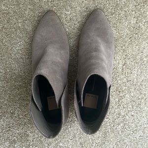 Worn-Once Stone/Tan Suede Booties